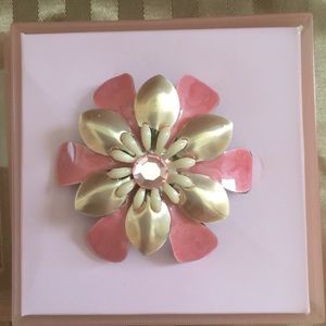 NEW Vintage Large Pink Enamel Flower Brooch Pink From Bloomingdale’s